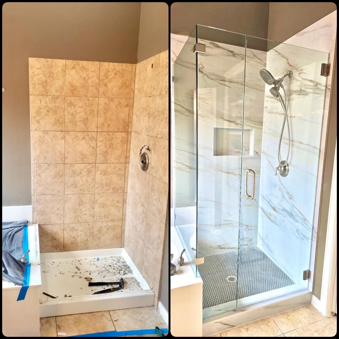Shower update with new tile