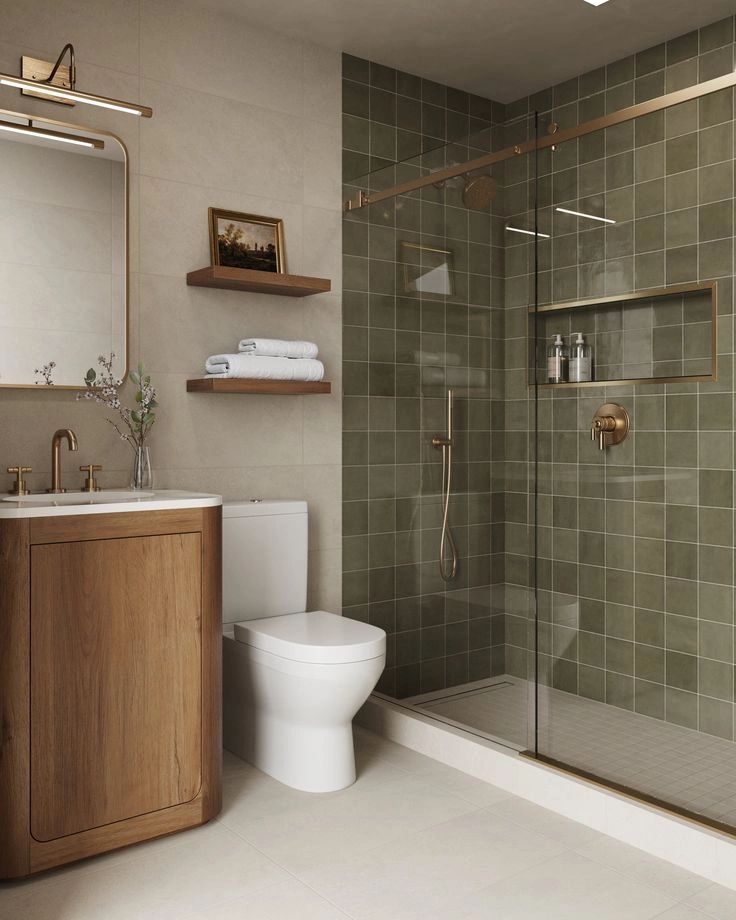Walk-in tile shower
